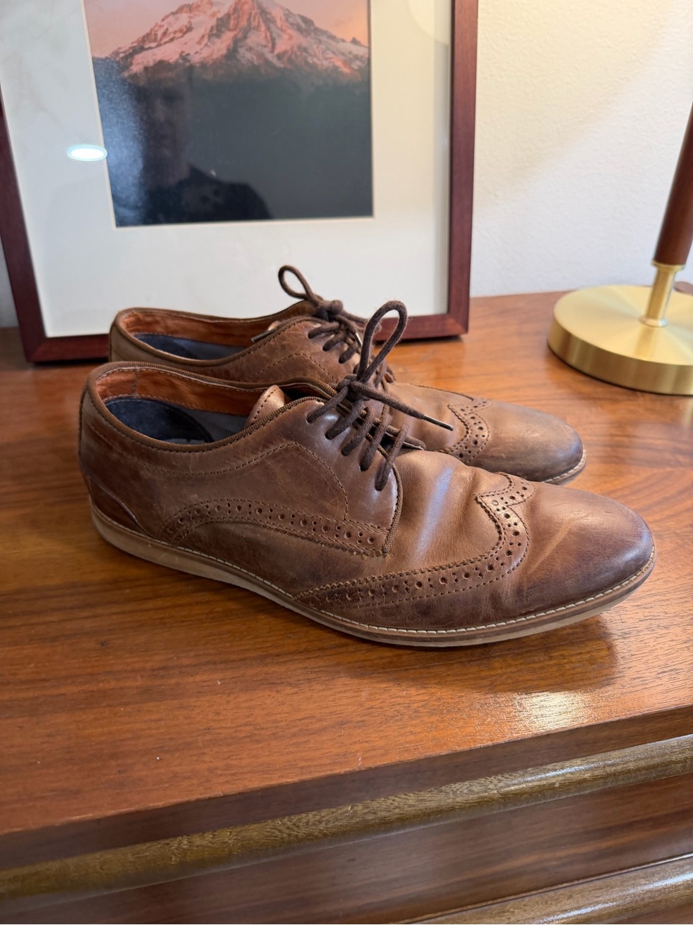 Hawke & Co Brown Leather Wingtip Derby Oxfords